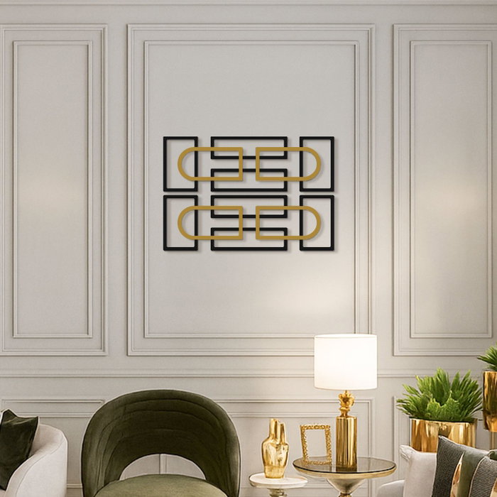 Wallity Echo Forms Juego de 2 Piezas - Negro y Dorado Wallity Echo Forms Juego de 2 Piezas - Negro y Dorado